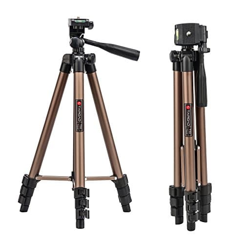 Tairoad 50 Inch Light Weight Easy Carry Traveller Tripod for Fishing Light, Portable Projector, Security Camera, Tiny Camera Telescope(Gold)