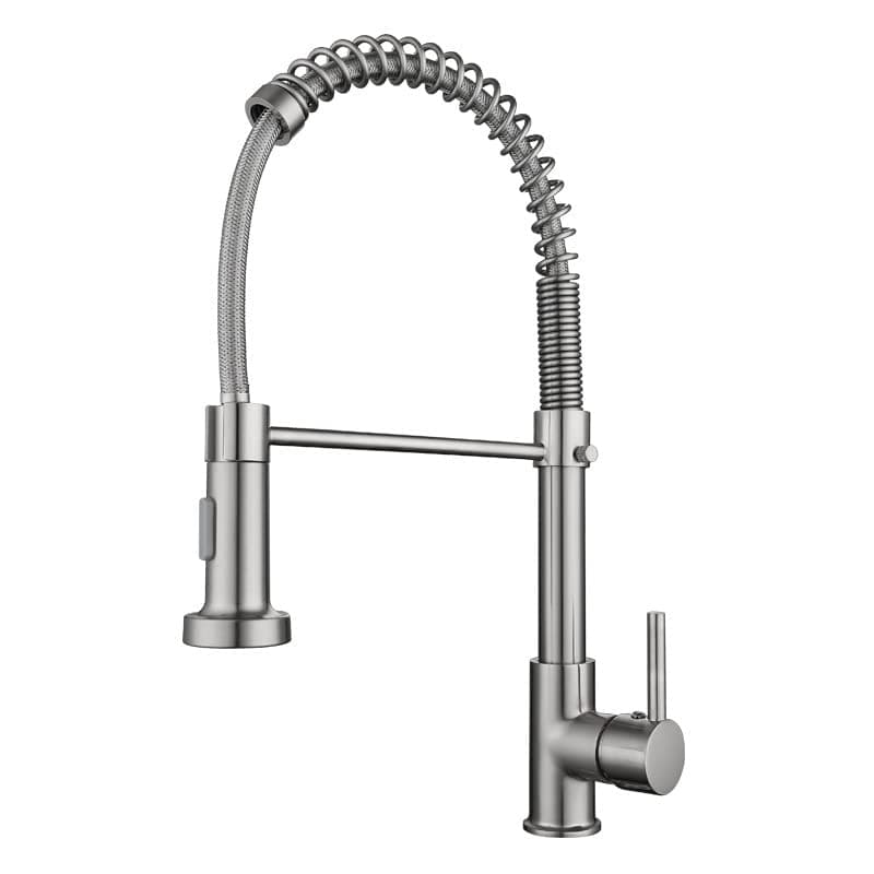 baokemoKitchen Faucet for Sinks, Single Handle Sink Faucet with 360 Degrees Pull Down Sprayer, Commercial Modern Stainless Steel Faucet for Kitchen (silver)