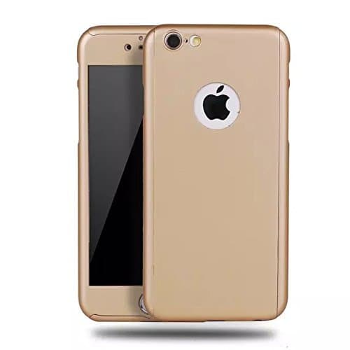 TTGF, iPhone 6 6s plus Case,PC Frame Slim Dual Layer Premium Case for iPhone 6 With 0.3mm Tempered Thinnest Ballistics Glass iPhone 6 plus Screen Protector -Golden