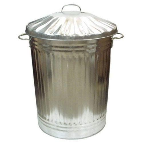90 Litre Galvanised Metal Dust Bin