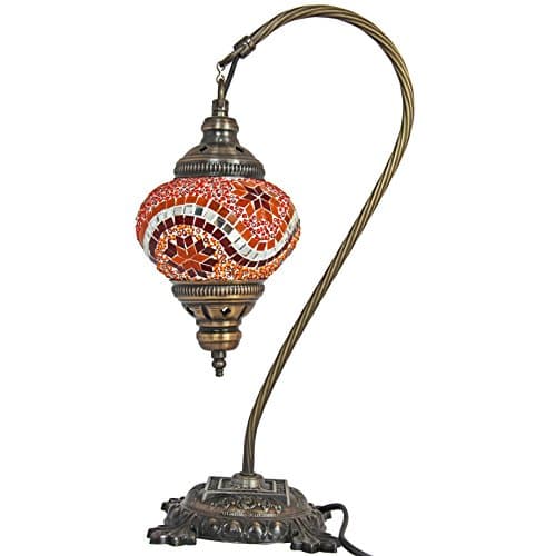 Table Lamp, Mosaic Lamps, Orange Glass, Moroccan Lanterns, Turkish Lamp, Bedside Lighting