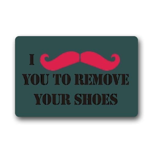 Tommy GTA I Mustache You To Remove Your Shoes Home Decorative Doormat Non-woven Top Fabric 23.6"(L) x 15.7"(W)
