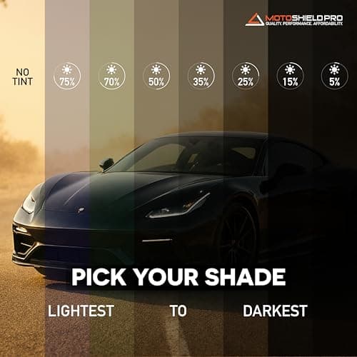 MotoShield Pro 75% VLT Nano Ceramic Window Tint for Car 36” in x 5’ ft 2PLY Roll High Heat Rejection & Glare Reduction Auto Tint Privacy Film, Rejects up to 99% IRR, 99% UV Blocking, Easy DIY Shrink