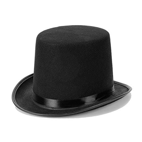 6" Height Deluxe Black Felt Top Costume Hat …