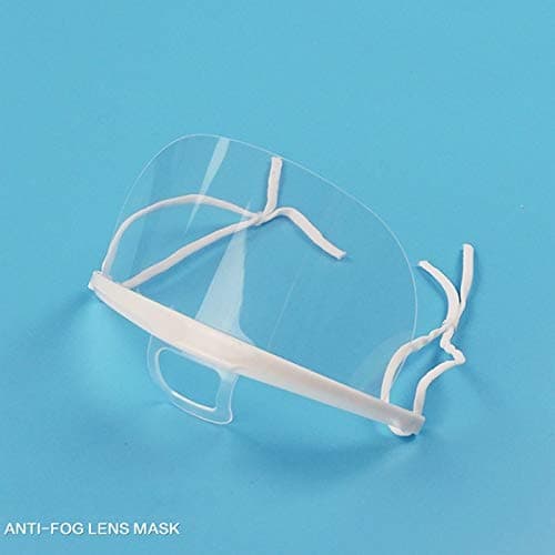SR-CN Health Care Tool Transparent Masks 10pcs/Set Permanent Anti Fog Catering Food Hotel Plastic Kitchen Restaurant Masks (Color : Clear)