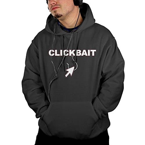 Men Hoodie Sweatshirt With Pocket - Clickbait