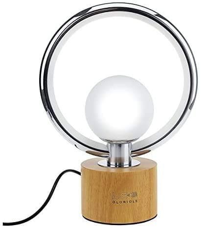 Modern Desk Lamp with Unique Shade – Bedroom Lamps with Natural Wooden Base – Luxury Bedside Nightstand Dimmable Lamp – Well-Designed LED Light Perfect for Bedroom or Office Table