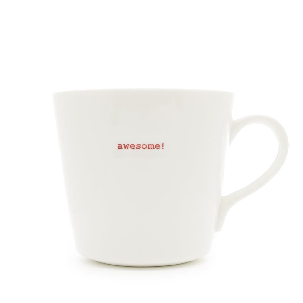Word Range - Large Ceramic White Mug - Awesome! - 500ml - Gift Boxed
