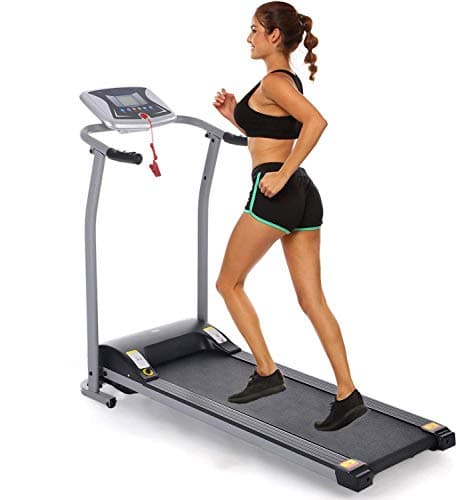 Folding Treadmill Electric Motorized Power Walking Jogging Running Exercise Fitness Machine Trainer Equipment for Home Gym Office Easy Assembly