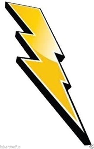 Lightening Bolt (Right) Hard Hat Sticker Decal Toolbox Sticker Decal Yellow Vinyl - Made in USA 2.5 in. x 0.75 in.