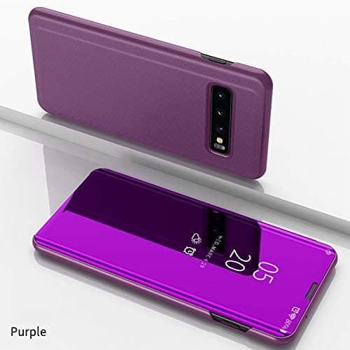 COVO Case for Samsung Galaxy S10 Plus Case,Smart Mirror Cover Sleep flip leather Case Smart leather case Protective cover for Samsung Galaxy S10 Plus (Rose purple)