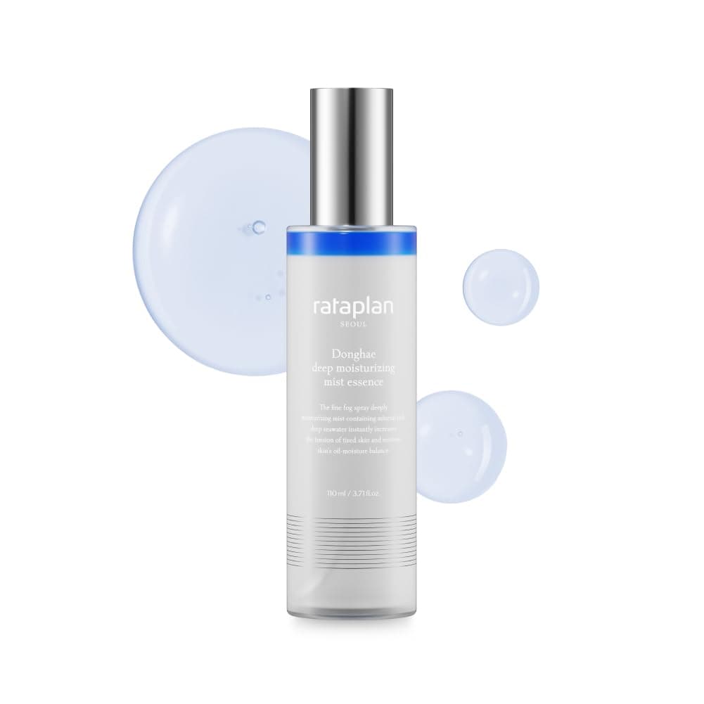 RATAPLAN Donghae Deep Moisturizing Mist Essence - Blue Mist, Mineral Glow Mist, K Influencer, Korean Skincare, Hydrating Facial Spray, Hyaluronic Acid, Collagen, Panthenol, Skin Barrier 3.71 fl oz