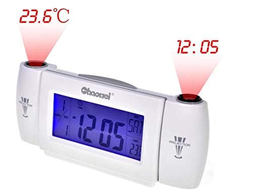 Dual Projection Digital Alarm Clock Clapping Voice Controlled Despertador with Indoor Temperature and Calendar