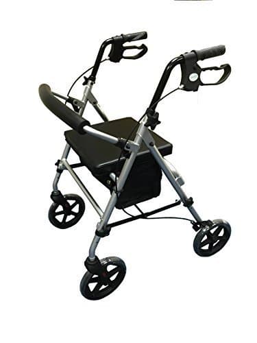 Folding Lightweight 4 Wheel walking Rollator with Adjustable frame and padded seat by Simplelife Mobility