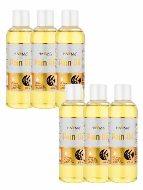 Haoma Joint Pain Oil 100ml (Pack of 6)- a blend of natural ingredients Gandhapura Oil, Tail Patra, Sesame Oil, Saral Exudates, Peppermint Crystals