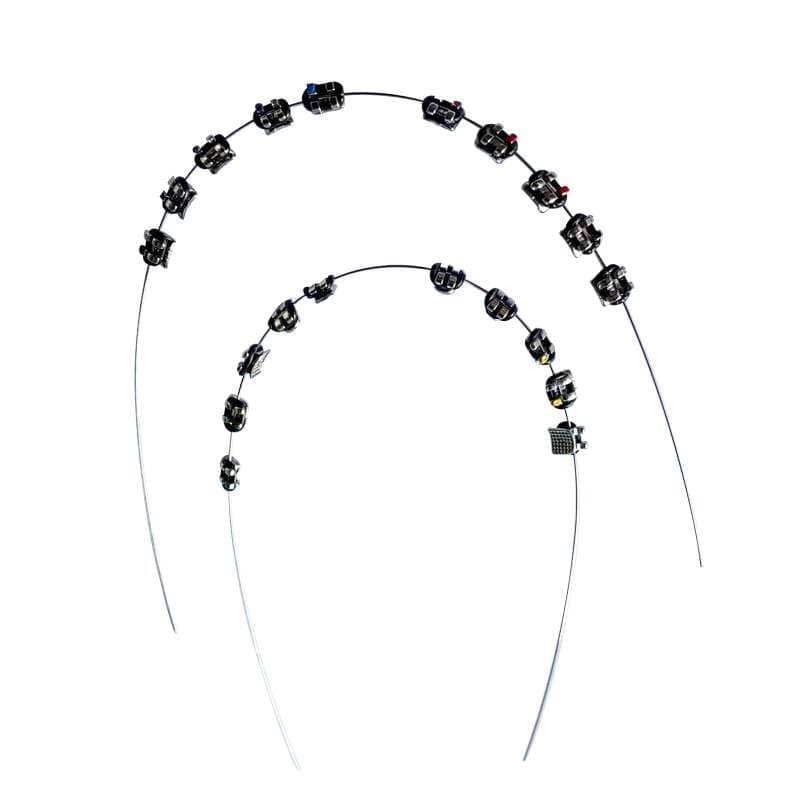 Angzhili 1 Pack Temporary Tooth Decoration with Metal Wires,Metal Bracket and Orthodontic Ligature Ties,Practice Props for Dental Students (Black)