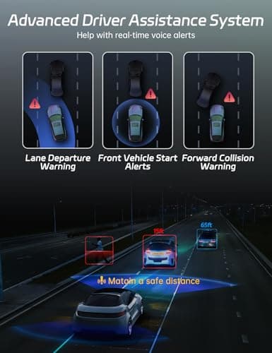 Pelsee P12 Pro Max 4K+2.5K Rear View Mirror Camera, 12" Mirror Dash Cam with 5G WiFi, Dash Cam Front and Rear with Starvis Night Vision, Smart Driving System ADAS, Included 64GB Card, Voice Control