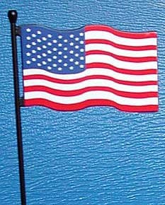 Designer Steel Antennas - Universal - Black USA Flag, 18" Length.