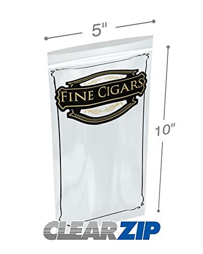 5" x 10" 2 mil Reclosable Zipper Bags Pre-printed "Fine Cigars", Case of 1000