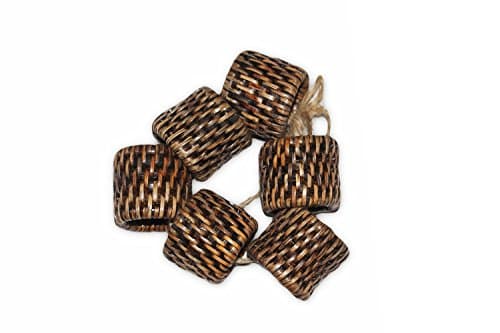 Saffron Trading Company Napkin Ring Round Set of 6 - Antique Brown