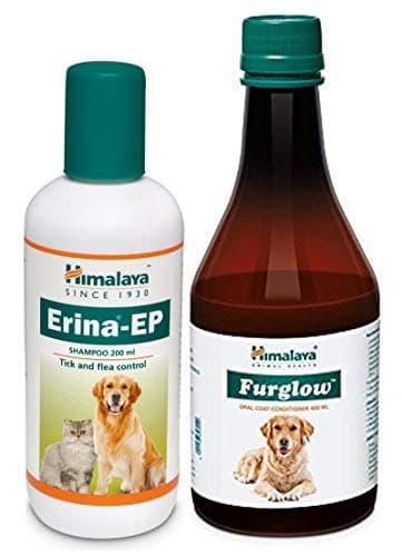 Furry Tails Combo of Erina - EP Shampoo, 200ml and Furglow for Tick and Flea Control of Dogs