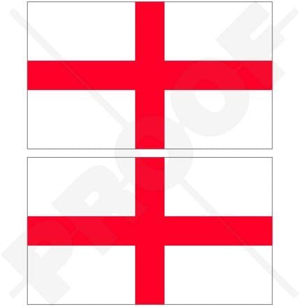 England English Flag St George's Cross Britain UK 4.3" (110mm) Vinyl Bumper Stickers, Decals x2