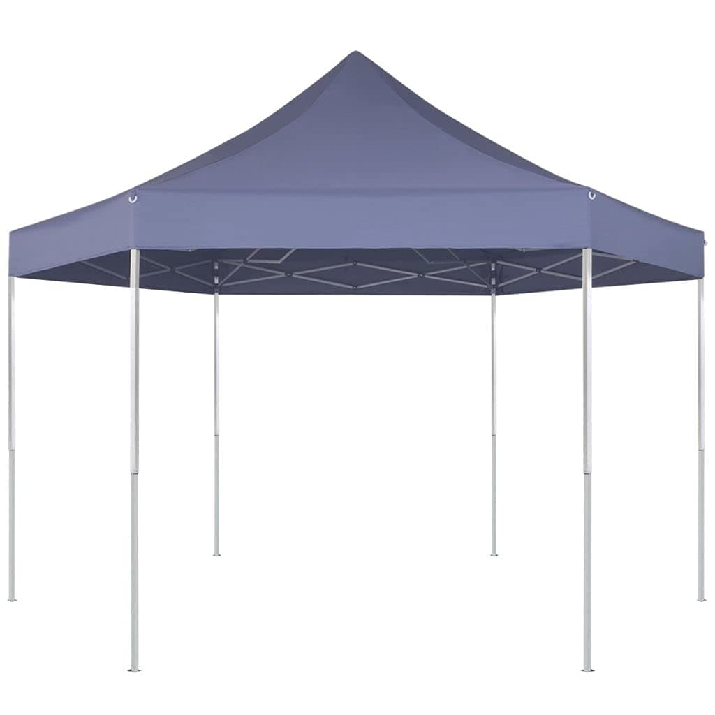 Keyur Gazebo, Garden Gazebo Marquee Party Tent Outdoor Beach Canopy Commercial Instant Shelter Hexagonal Pop-Up Foldable Marquee Dark Blue 3.6x3.1 m