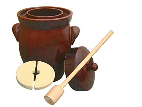 5L K&K Keramik German Made Fermenting Crock Pot , Kerazo F2, Plus Beechwood Tamper