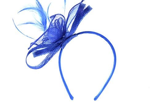 Womens Bow and Feather Spray Fascinator Headband(royal)
