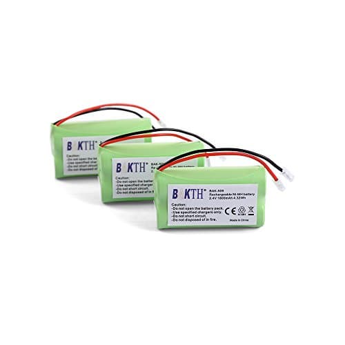 BAKTH 3pcs Cordless Phone Replacement-Rechargeable Battery for Uniden BT-1007, BT-1015 BT-904BT-904 BBTY0460001 BBTY0510001 BBTY0624001 BBTY0700001, Panasonic HHR-P506 HHR-P506A