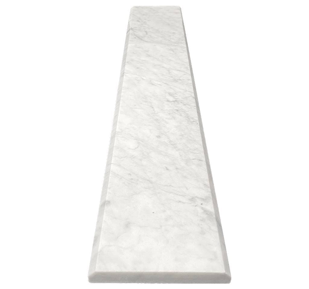 Tenedos Carrara Marble Doorway Floor Transition Threshold – Polished Saddle 4" x 30", Ideal for Seamless Flooring Transitions Between Rooms, Bathrooms, and Entryways