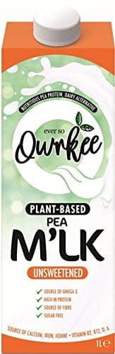 Qwrkee Pea M'LK (Pea Milk) Unsweetened 1 Litre (Pack of 4)