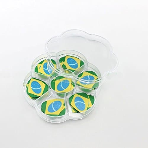 Brazilian Flag Type Guitar Picks - Plastic Storage Box Pick Holder Plum