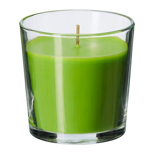 SINNLIG Scented candle in glass, Crisp apple, green, Height: 7.5 cm Burning time: 25 hr.