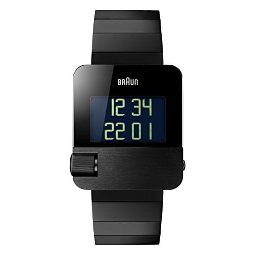 Braun Men's BN0106BKBTG Prestige Digital Digital Display Swiss Quartz Black Watch