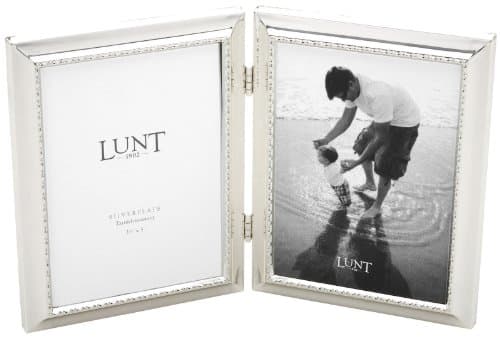 Lunt Silver Beads Double Frame, Silver, 3 x 5