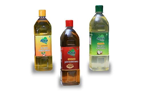 Aalam Cold Pressed / Wood Pressed Sesame,Groundnut & Coconut Cooking Oil Combo Pack Each - 500ml