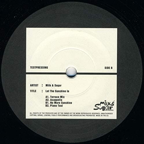 Milk & Sugar - Let The Sunshine In - Milk & Sugar Recordings - MSRM 2003/09