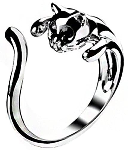 Women's Fashion Style Lovely Cat Open Alloy Ring(Silver)