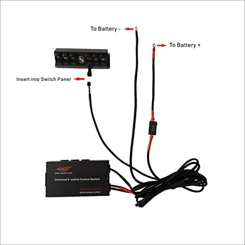 Voswitch Universal 6-Switch Pod/Panel in Green Backlight with Control and Relay Box Fits Truck,UTV, Jeep and Boat(Comes with 12 Switch Covers)