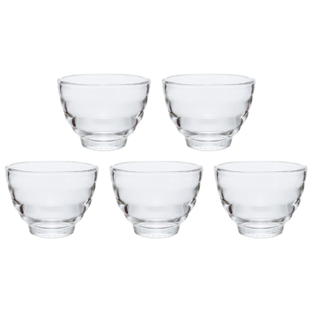 HU-3012 Heat Resistant Glass Cups, Set of 5, Microwave, Oven, Dishwasher Safe, 6.0 fl oz (170 ml), Made in Japan