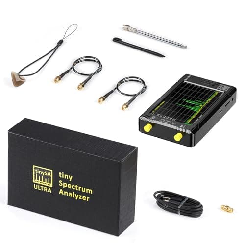 ALIESTFDNO Upgraded TinySA Ultra Spectrum Analyzer, 4.0 Inch 100kHz to 5.3GHz Handheld Frequency Analyzer with 32Gb Card, 2-in-1 Signal Generator 100kHz to 800MHz MF/HF/VHF UHF Input,V0.4.5.1