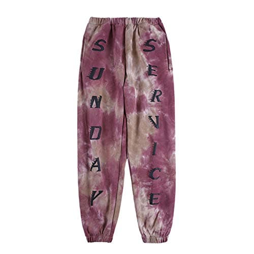 shiola 20ss Kanye West Tie Dye 3D Foam Letter Print Sweatpants Men Joggers XL Burgundy