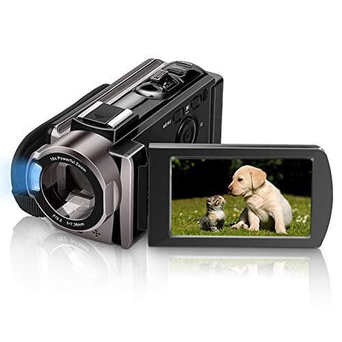 MELCAM Video Camera Camcorder HD 1080P 24.0MP, 3.0 inch LCD 270 Degrees Rotatable Screen, Smile Capture (auto Capture), Small YouTube Vlogging Camera, 16X Digital Zoom Camera Recorder and 2 Batteries