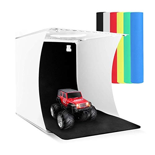 Zenic Photo Studio Box, Mini Portable Folding Photography Photo Studio Shooting Tents with Dual LED Lights and 6 Backdrops