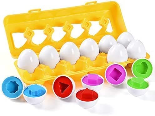 Happy Hues® Matching Eggs-| Educational Sorting Toys| Preschool/Montessori Toys for Kids and Toddlers| Fine Motor Skill Development Toys for a Year Old Boys Girls (Style 02)