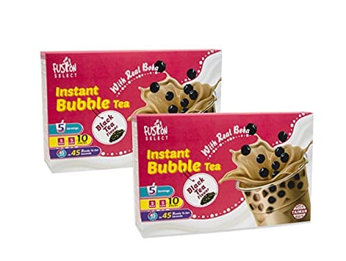 Fusion Select 10 Packs Authentic Brown Sugar Bubble Tea Kit Extra Rich Flavor Boba Tea Drinks, Boba Tapioca Pearl, Boba Straws, Complete Boba Kit