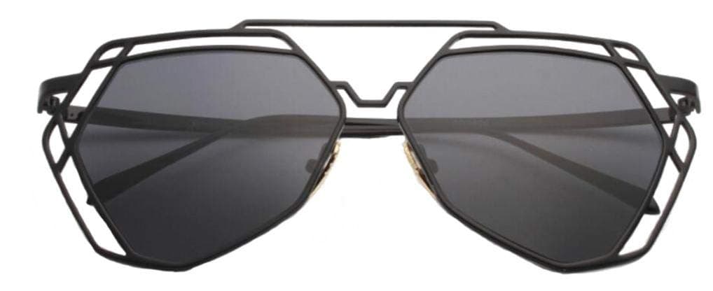WODISON Polygonal Irregular Glasses Male Female Fashion Non Polarized Hollowed Out Sunglasses