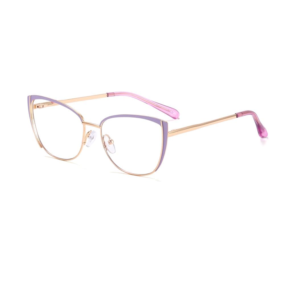 kachawoo Blue Light Blocking Glasses Retro Women Metal Frame Cat Eye Glasses