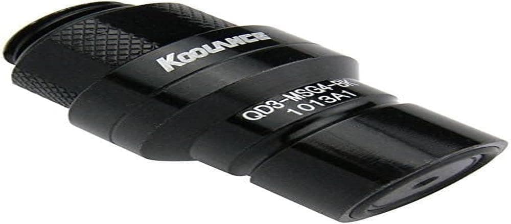 Koolance QD3-MSG4-BK QD3 Male Quick Disconnect No-Spill Coupling, Male Threaded G 1/4 BSPP *Black*
